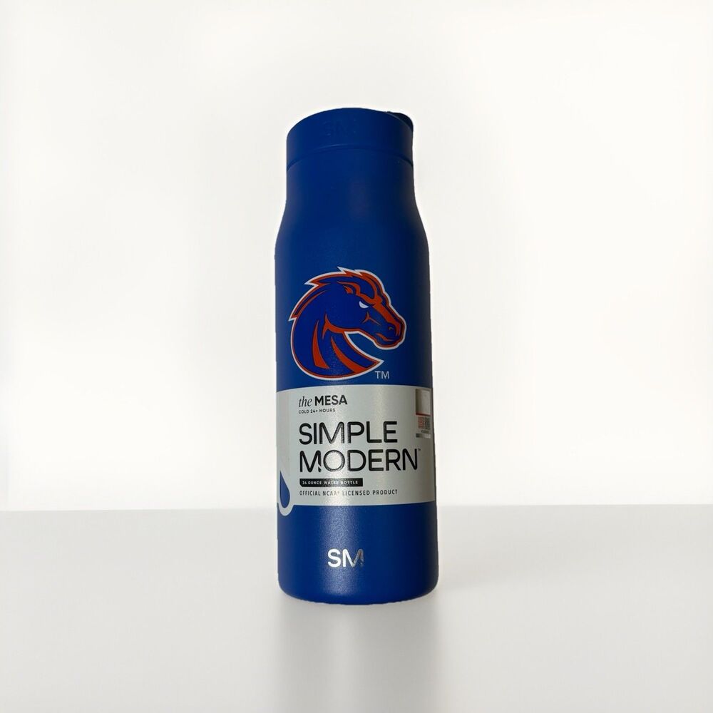 NWT Simple Modern Boise State Broncos Mesa 34oz Water Bottle NCAA Blue